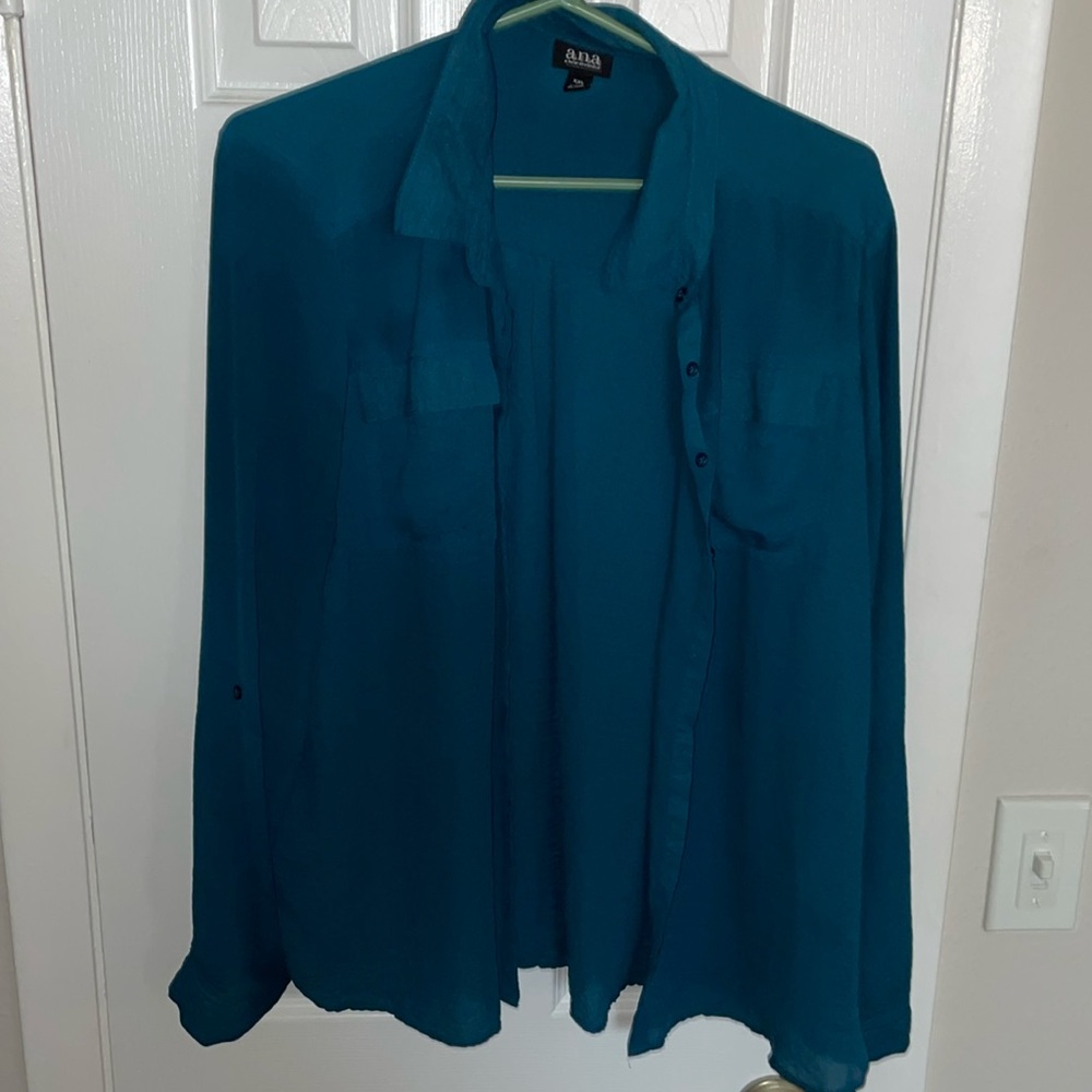 A.n.a. Teal Button-Up Shirt
